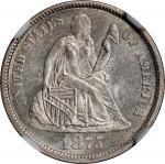 1875-CC Liberty Seated Dime. Mintmark Above Bow. MS-62 (NGC).