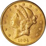 美国1904-S年20美元金币。