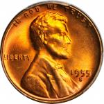 1955-S Lincoln Cent. MS-67 RD (PCGS). CAC. Secure Holder.