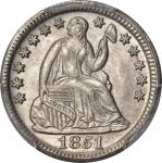 1851 Liberty Seated Half Dime. MS-67 (PCGS). CAC.