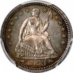 1853 Liberty Seated Half Dime. Arrows. V-4. Proof-64 (PCGS). CAC. Gold Shield Holder.