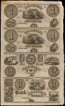 Uncut Sheet of (4) Green Bay, Wisconsin. Bank of Wisconsin. 18xx. $1-$1-$2-$3. About Uncirculated. R