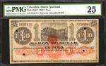 COLOMBIA. Banco Nacional - Overprinted on Banco Popular. 1 Peso, 1899. P-S657.