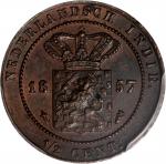 NETHERLANDS EAST INDIES. Kingdom of the Netherlands. 1/2 Cent, 1857. Utrecht Mint. William III. PCGS