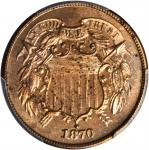 1870 Two-Cent Piece. Proof-63 RD (PCGS).