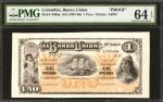 COLOMBIA. Banco Unión. 1 Peso, 188_. P-S866p. Face and Back Proofs. Mixed PMG Graded Notes.