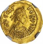 PHOCAS, 602-610. AV Semissis (2.15 gms), Constantinople Mint. NGC Ch AU, Strike: 4/5 Surface: 3/5. W