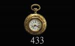 19世纪晚期18K金质怀表一枚18K Gold pocket watch, late 19th century, wgt 21.5grm, dia 30mm. 