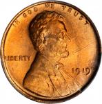 1919 Lincoln Cent. MS-66 RD (PCGS).
