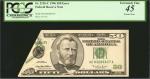 Fr. 2126-C. 1996 $50 Federal Reserve Note. Philadelphia. PCGS Currency Extremely Fine 45. Printed Te