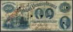 Philadelphia, Pennsylvania. Bank of Pennsylvania. December 1, 1856. $20. Very Fine.