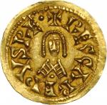 Visigoths. Reccared I, A.D. 586-601. AV Tremissis (1.44 gms), Ispali Mint. CHOICE EXTREMELY FINE.