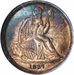 1837 Liberty Seated Dime. No Stars. Fortin-104. Rarity-3. Small Date. MS-64 (NGC).