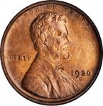 1920-S Lincoln Cent. MS-65 RB (NGC). CAC.