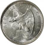 CHILE. 5 Peso, 1927-So. Santiago Mint. PCGS MS-64.