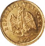 MEXICO. Peso, 1872-Zs H. Zacatecas Mint. ICG MS-64.