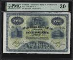 SCOTLAND. Commercial Bank of Scotland Limited. 5 Pounds, 1920. P-S324. PMG Very Fine 30.