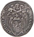 Vatican coins and medals. Gregorio XIII (1572-1585) Fano - Giulio - Munt. 382 AG (g 2 97) RR Schiacc