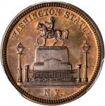 Undated (ca. 1863) Lovetts Second Series -- New York Statue / Tomb at Mt. Vernon Mule. Copper. 29 mm