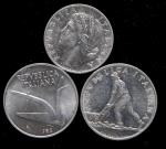 ITALY Republic 共和国 Lire 1949/2Lire 1948/10Lire 1952 返品不可 要下見 Sold as is No returns EF+~UNC