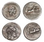 古罗马共和国一狄纳里银币两枚