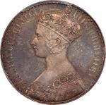 GREAT BRITAIN. "Gothic" Crown, 1847 Year UNDECIMO. London Mint. Victoria. PCGS PROOF-65 Cameo.