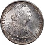 1803-LJP 西班牙卡洛斯四世殖民地秘鲁8R银币，PCGS MS62，PCGS纪录第二名，对上只有一枚63+