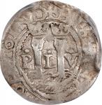 MEXICO. Cob 1/2 Real, ND (1554-56)-Mo O. Mexico City Mint. Carlos & Johanna. PCGS VF-25.