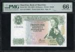 Bank of Mauritius, 25 rupees, ND (1967), serial number A/9 530951, (Pick 32b), PMG 66EPQ gem uncircu