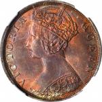 1901-H年香港一仙 HONG KONG. Cent, 1901-H. Heaton Mint. NGC MS-64 BN.