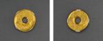 民国“广州中华南路奇盛老金铺加炼500”半两圆形金锭