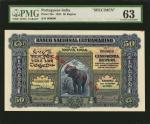 PORTUGUESE INDIA. Banco Nacional Ultramarino. 50 Rupias, 1924. P-28s. Specimen. PMG Choice Uncircula