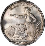 SWITZERLAND. 5 Franc, 1850-A. NGC MS-65.