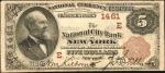New York, New York. $5 1882 Brown Back. Fr. 469. The National City Bank. Charter #1461. Fine.