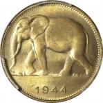 BELGIAN CONGO. Franc, 1944. Pretoria Mint. Leopold III. PCGS MS-66.