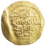 KHWARIZMSHAH: Muhammad, 1200-1220, AV dinar (4.04g), Bukhara, ND, A-1712, creased, clear mint name a