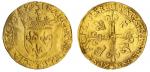 France. François I (1515-1547). Ecu dor au soleil. Point 5e. Toulouse. 3.27 gms. Crowned Arms, sun a