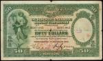 HONG KONG. Hong Kong and Shanghai Banking Corporation. $50, 1.10.1930. P-175b.