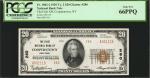 Cooperstown, New York. 1929 Ty. 2  $20  Fr. 1802-2. The First NB. Charter #280. PCGS Currency Gem Ne
