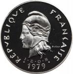 1979年新喀裡多尼亚50法郎加厚镍币。NEW CALEDONIA. Nickel 50 Francs Piefort, 1979. NGC PROOF-69 Cameo.