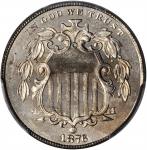 1876 Shield Nickel. MS-66 (PCGS).