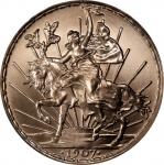 MEXICO. Gold Medallic Caballito Peso, "1907". Moonlight (Dan Carr) Mint. ANACS MS-70.
