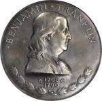 1933 Benjamin Franklin Memorial Medal. Silver. 75 mm. Greenslet GM-147. MS-62 (NGC).