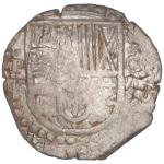 BOLIVIA, Potosí, cob 8 reales, 1629 T, denomination o-VIII, heavy-dot borders.