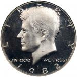 1982年美国精铸银币50分， NGC PF 68 Ultra Cameo，#2231023-009.