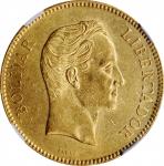 VENEZUELA. 100 Bolivares, 1887. Caracas Mint. NGC MS-61.