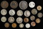 Lot of (22) Counterstamped Coins with Names, Initials or Numbers.
