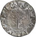 1652 Massachusetts Pine Tree shilling. Noe-2, Salmon 2-C, W-700. Rarity-4. Large Planchet. AU-58 (PC