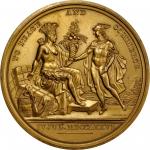 1876 United States Diplomatic Medal. 20th Century Restrike. Yellow Bronze. 68 mm. By Augustin Dupre.