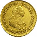 COLOMBIA. 1771-J 8 Escudos. Popayán mint. Carlos III (1759-1788). Restrepo M70.22. AU-50 (PCGS).